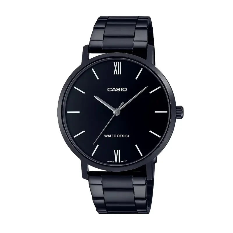 Casio Enticer Analog Black Dial Watch- MTP-VT01B-1B